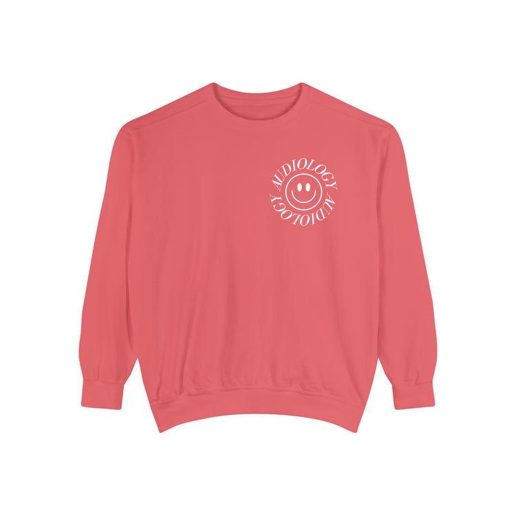 smiley audiology comfort colors crewneck