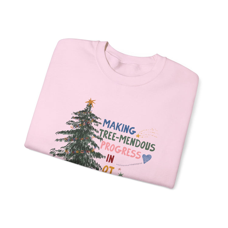 making tree-mendous progress in OT crewneck