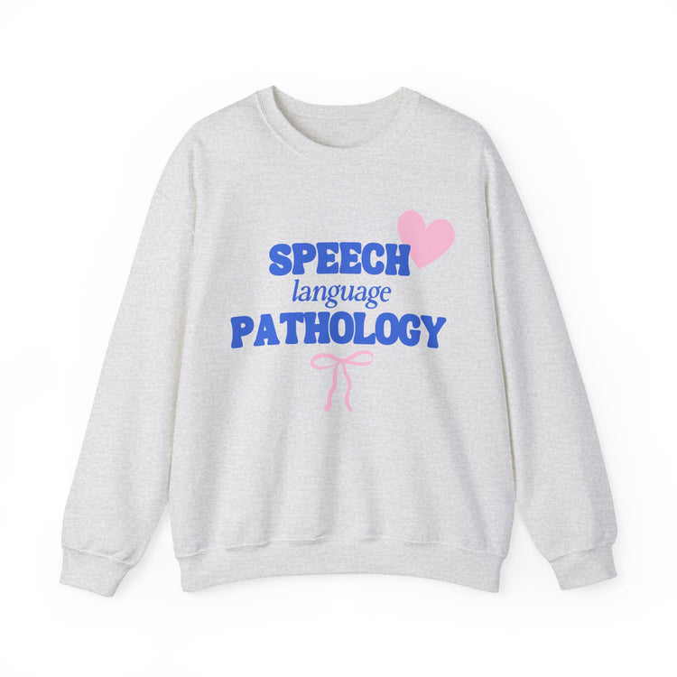 speech language pathology bow + heart crewneck