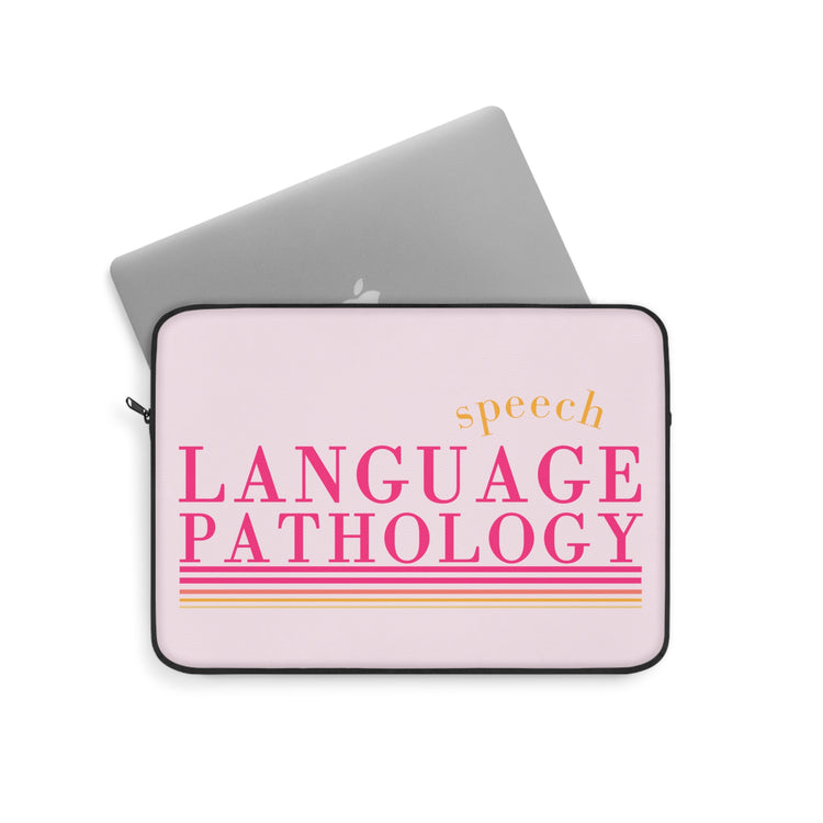 speech pathology pink lines laptop sleeve