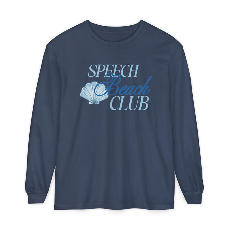 speech beach club shell comfort colors long sleeve tee
