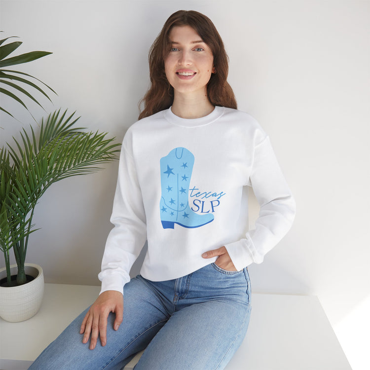 blue boot texas SLP crewneck