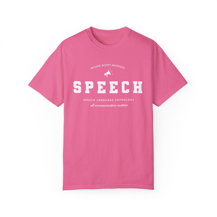SPEECH varsity simple comfort colors tee