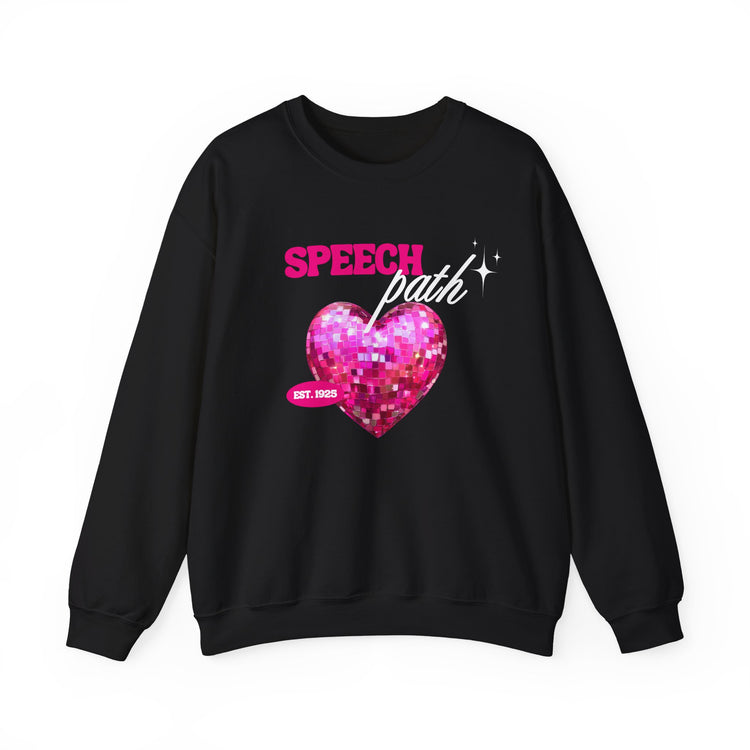 speech path disco heart crewneck