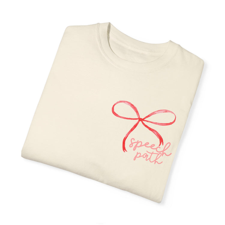 everyone deserves a voice red bow comfort colors tee