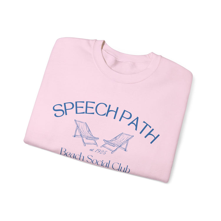 speech path beach chairs crewneck