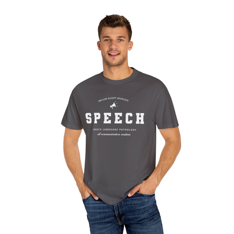 SPEECH varsity simple comfort colors tee
