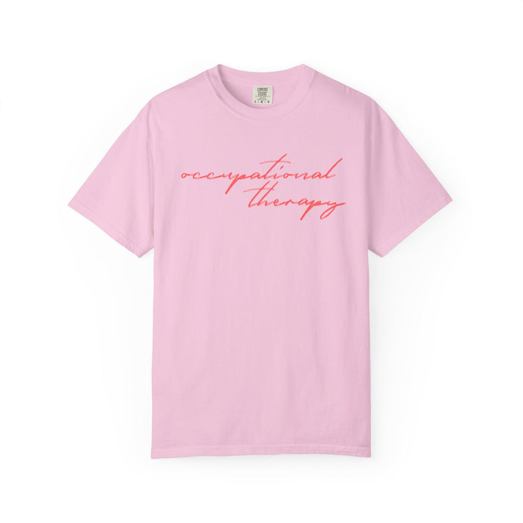 OT red cursive comfort colors tee