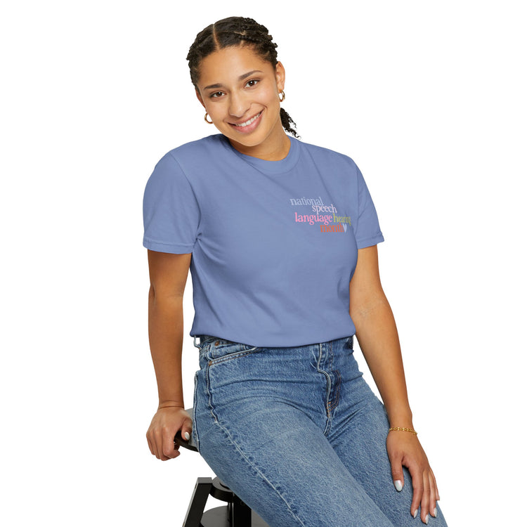 NSLHM heart colorful comfort colors tee