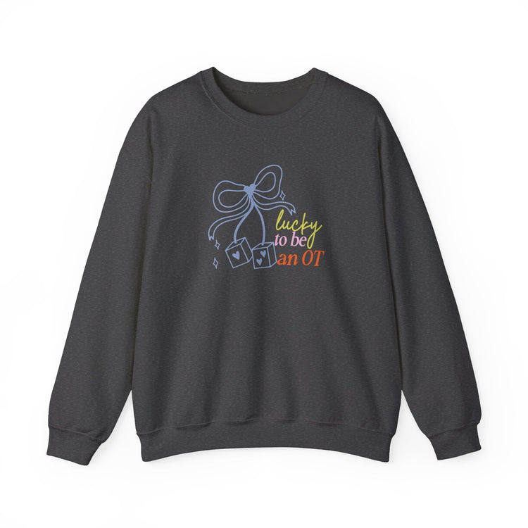 lucky to be an OT dice bow crewneck