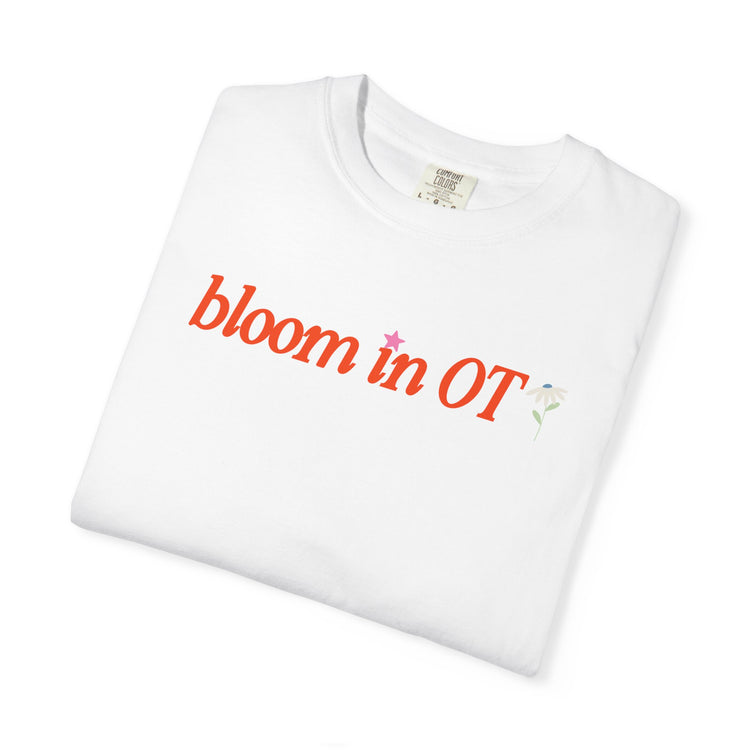 bloom in OT front/back comfort colors tee