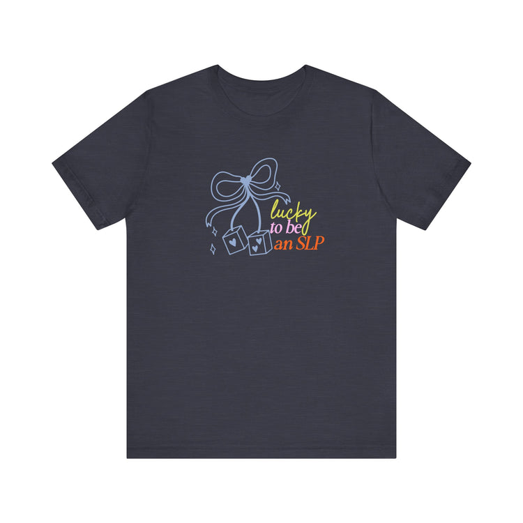 lucky to be an SLP dice short sleeve tee