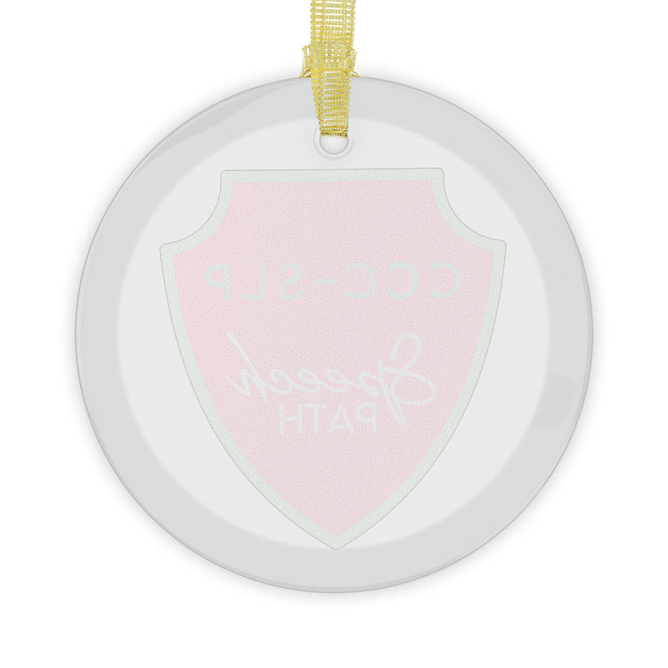 CCC-SLP badge glass ornament