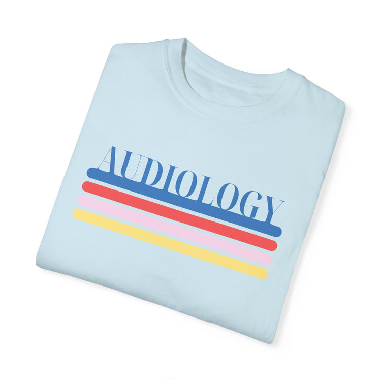 colorful lines audiology comfort colors tee