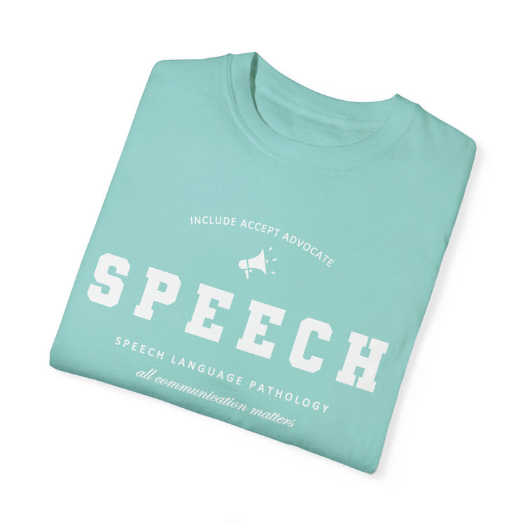 SPEECH varsity simple comfort colors tee
