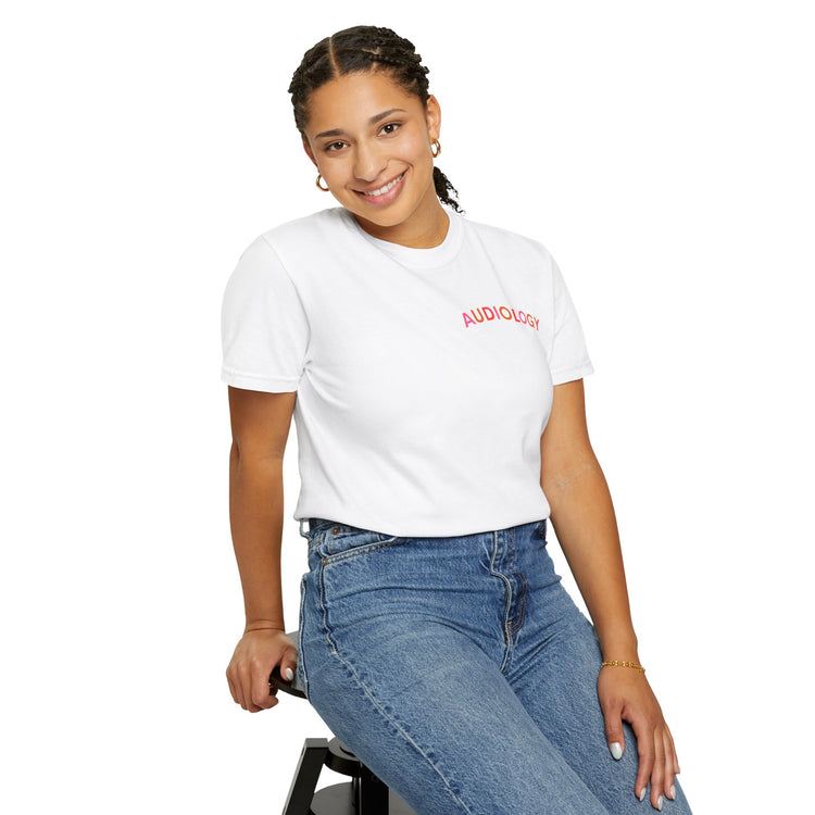 colorful audiology arch comfort colors tee