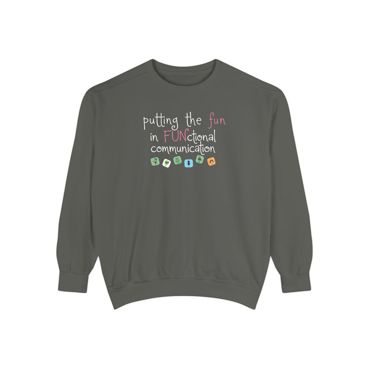 fun in functional communication comfort colors crewneck