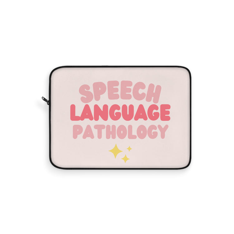 pink block speech language pathology laptop sleeve