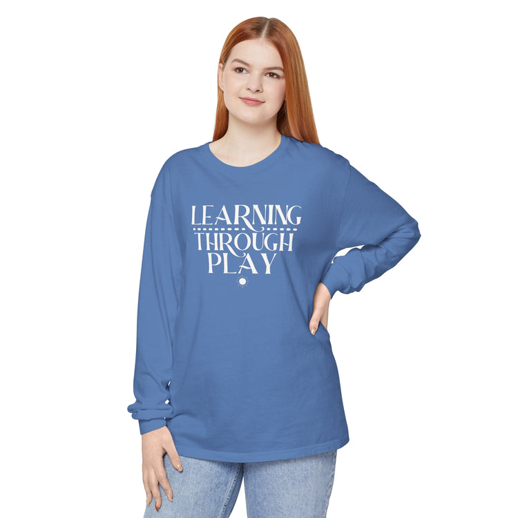 learning through play comfort colors long sleeve tee
