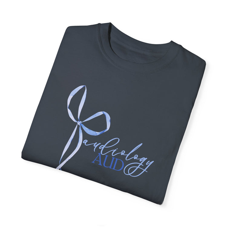 blue bow audiology comfort colors tee