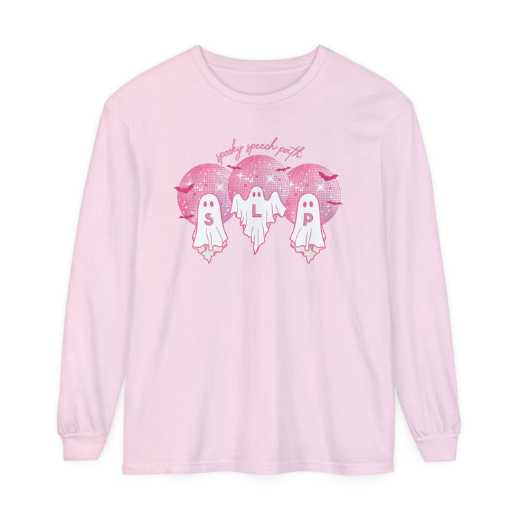 spooky disco ghosts slp comfort colors long sleeve tee