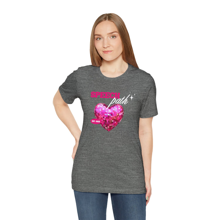 speech path disco heart tee