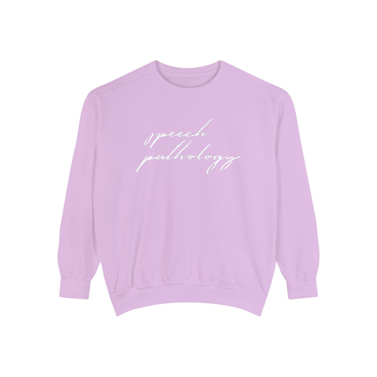 speech pathology simple cursive comfort colors crewneck