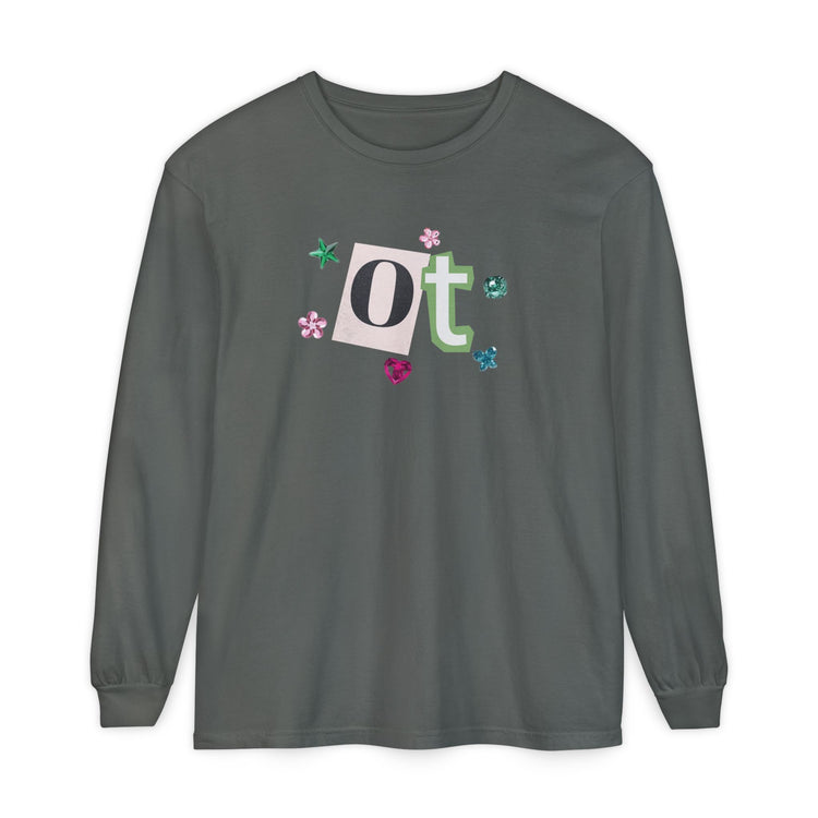 OT newspaper gem comfort colors long sleeve tee