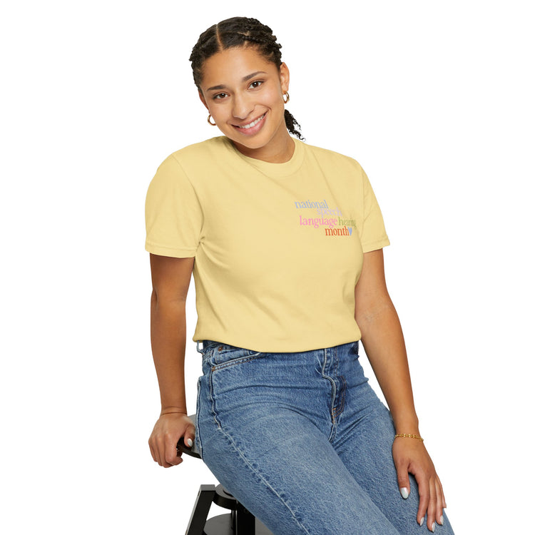 NSLHM heart colorful comfort colors tee
