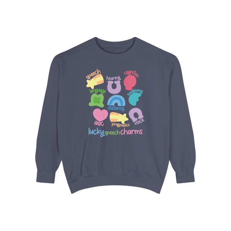 lucky speech charms comfort colors crewneck