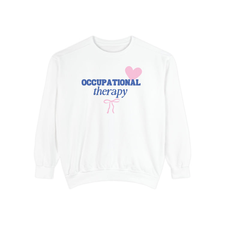 OT heart + bow comfort colors crewneck