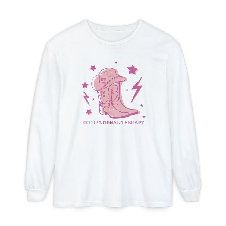 OT cowboy boots comfort colors long sleeve tee