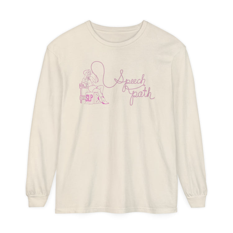 cowgirl speech path comfort colors long sleeve tee