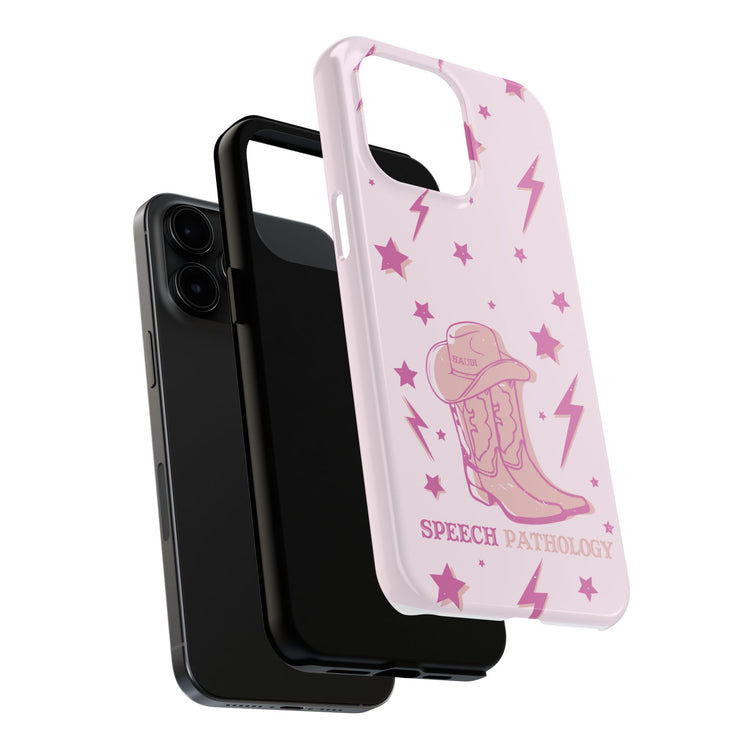 speech pathology cowboy boots howdy iPhone case
