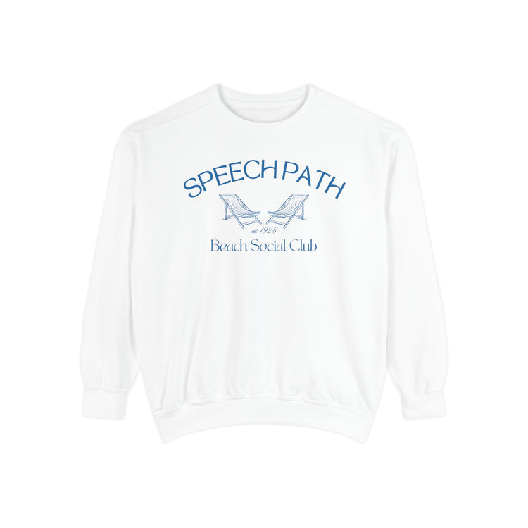 speech path beach chairs comfort colors crewneck