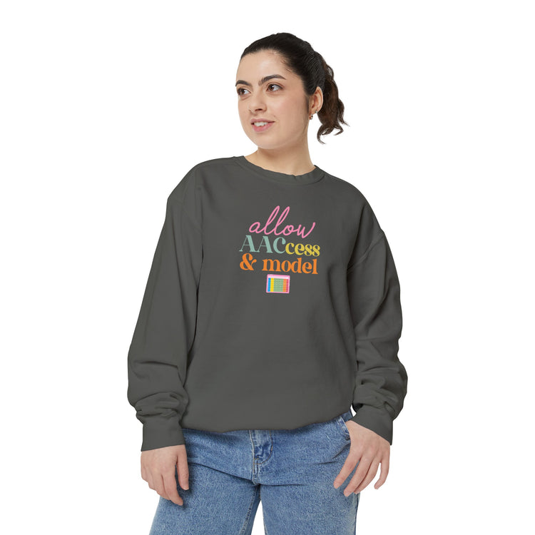 allow AAC access and model comfort colors crewneck