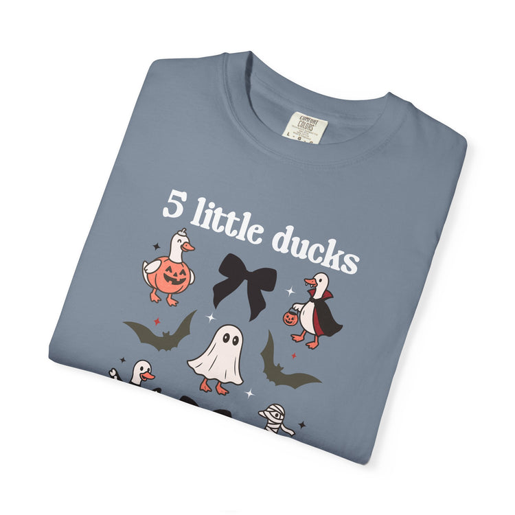 5 little spooky ducks comfort colors tee