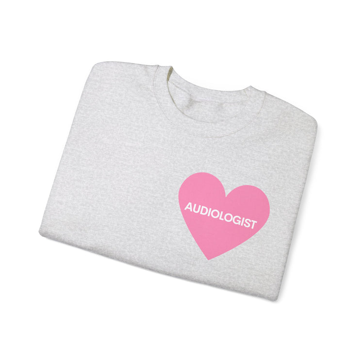 pink heart audiology crewneck