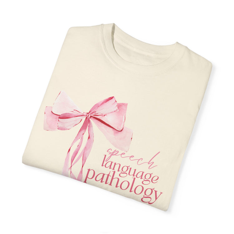 pink bow speech language pathology comfort colors tee