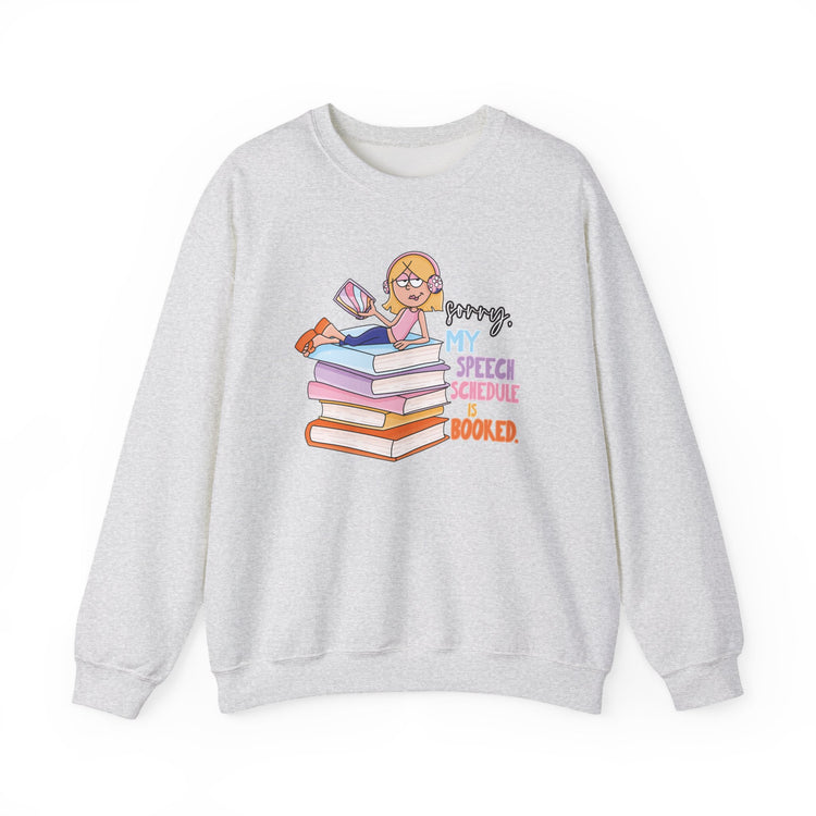 speech schedule is booked! crewneck