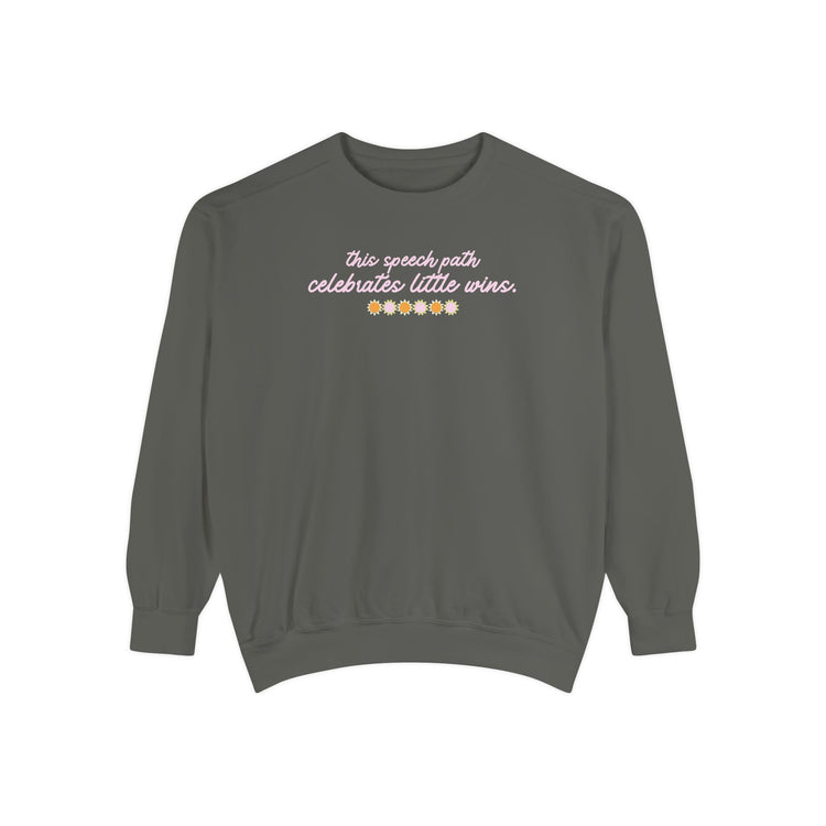 speech path little big wins front/back comfort colors crewneck