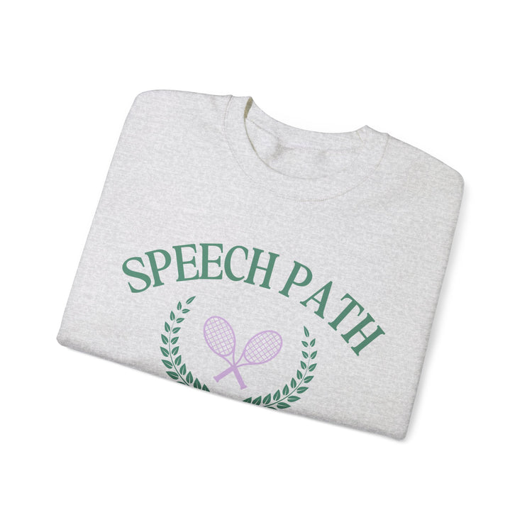 speech path crest tennis crewneck