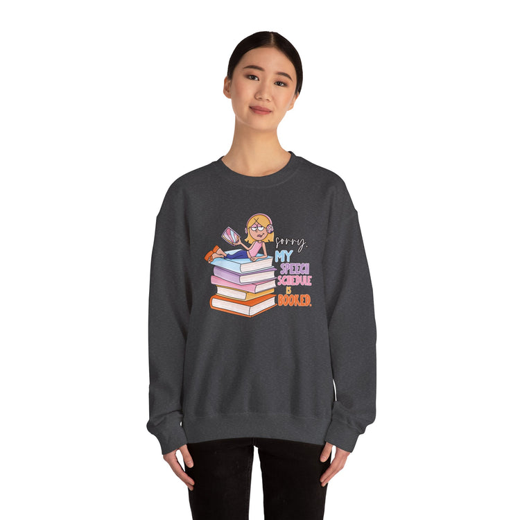 speech schedule is booked! crewneck