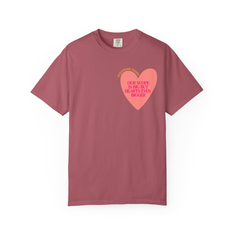 OT big scope heart comfort colors tee