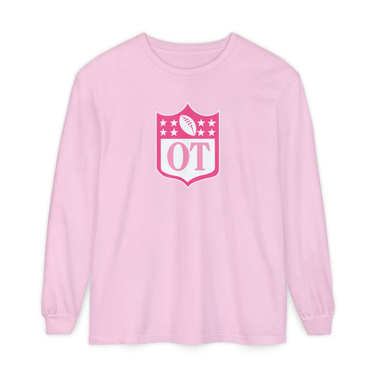 OT football crest comfort colors long sleeve tee