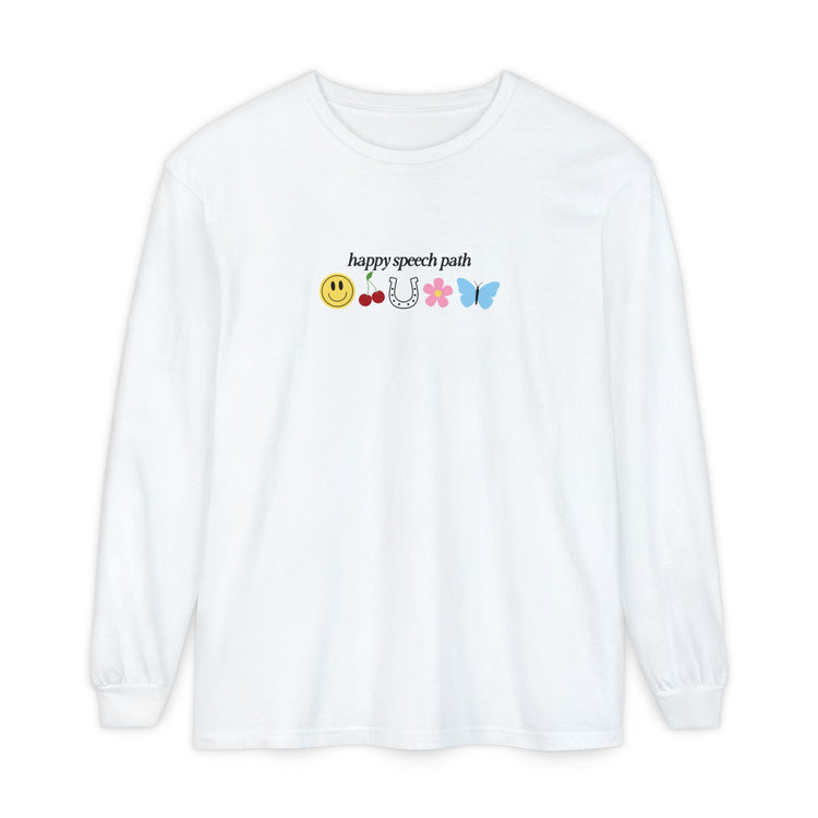 happy speech path long sleeve tee