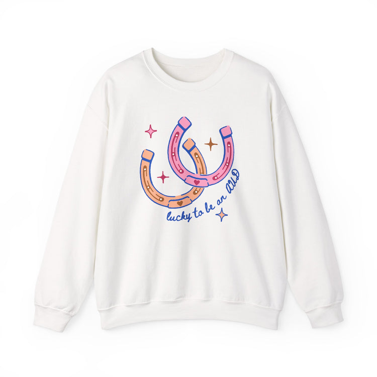 lucky to be an AUD horseshoe crewneck