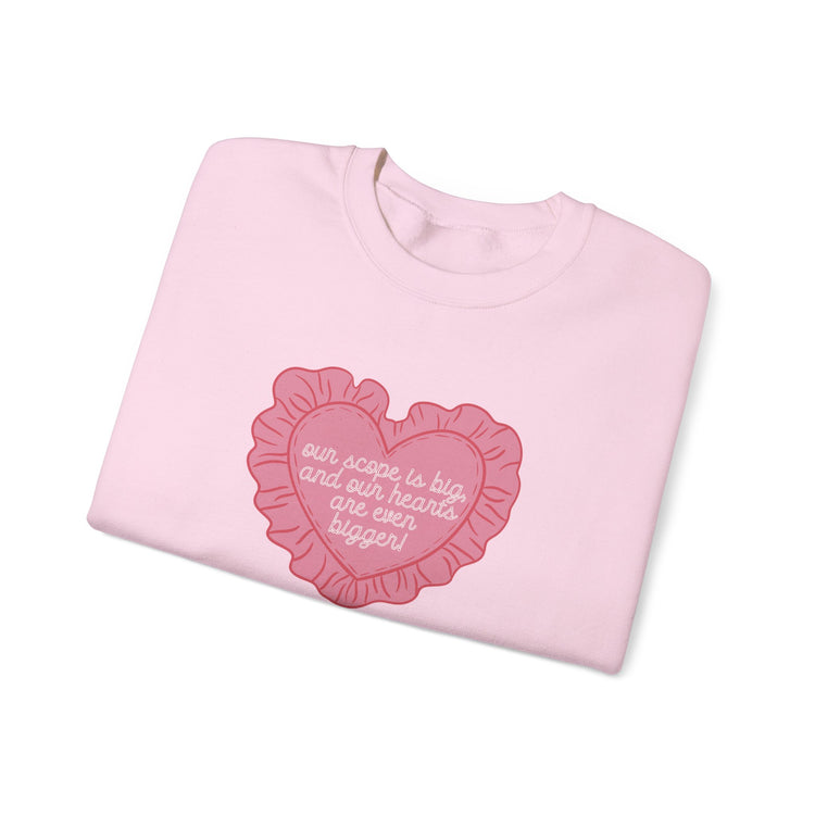 our scope is big heart pillow crewneck