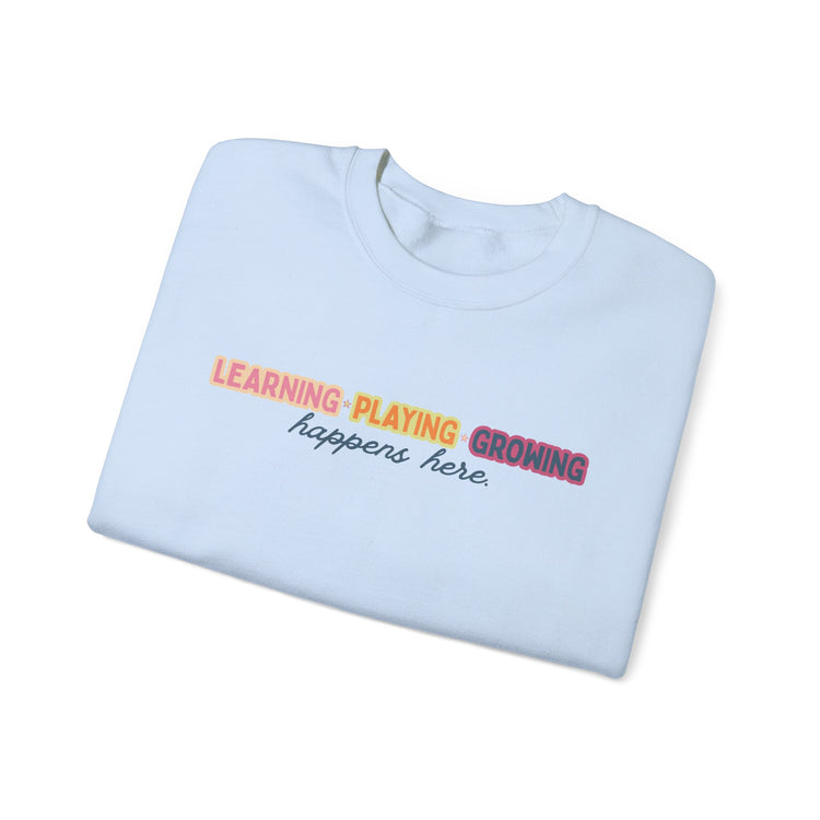 learning playing growing crewneck