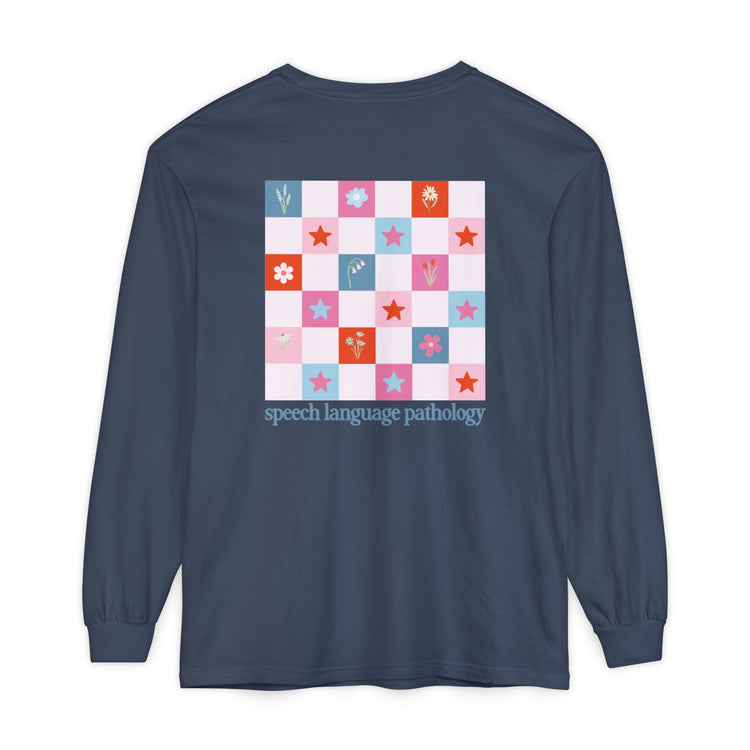 bloom in speech flowers long sleeve tee